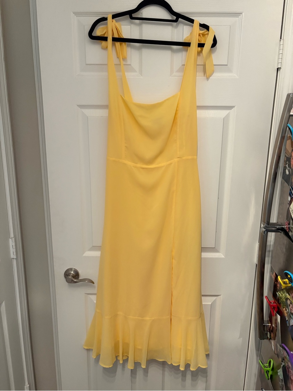 Lulu's Sunny Yellow Tie-Shoulder Midi Dress